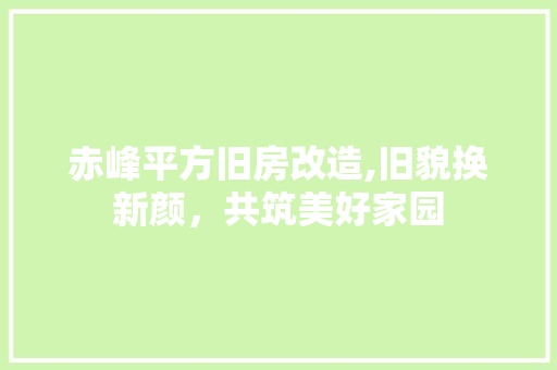 赤峰平方旧房改造,旧貌换新颜，共筑美好家园