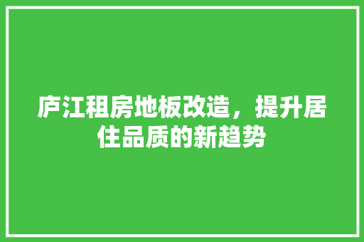 庐江租房地板改造，提升居住品质的新趋势
