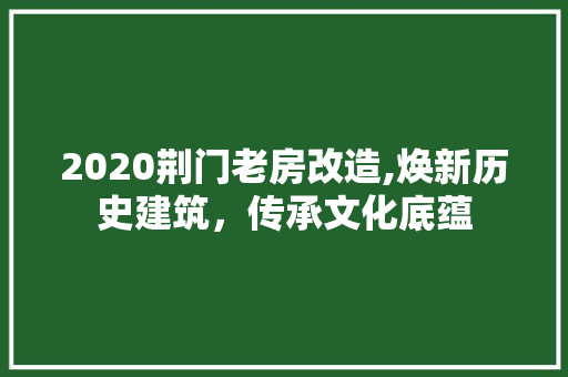 2020荆门老房改造,焕新历史建筑，传承文化底蕴