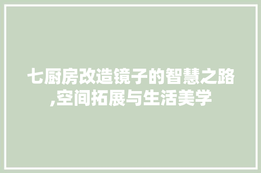七厨房改造镜子的智慧之路,空间拓展与生活美学