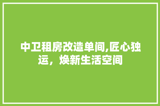中卫租房改造单间,匠心独运，焕新生活空间