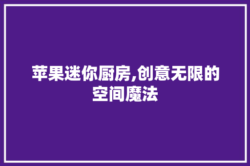 苹果迷你厨房,创意无限的空间魔法
