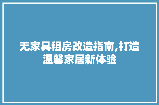 无家具租房改造指南,打造温馨家居新体验