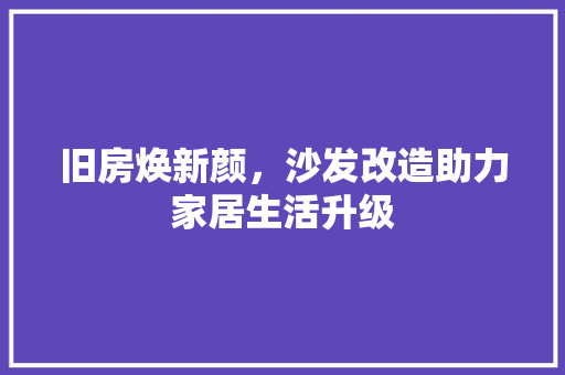旧房焕新颜，沙发改造助力家居生活升级