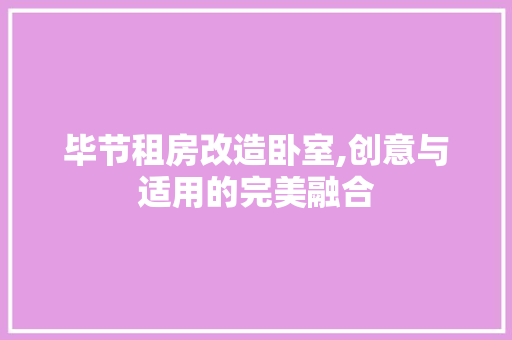 毕节租房改造卧室,创意与适用的完美融合