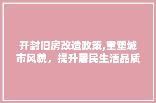 开封旧房改造政策,重塑城市风貌，提升居民生活品质