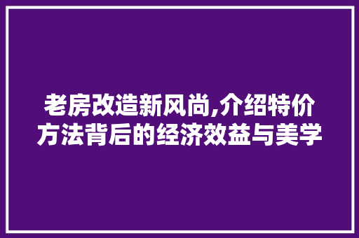 老房改造新风尚,介绍特价方法背后的经济效益与美学价值