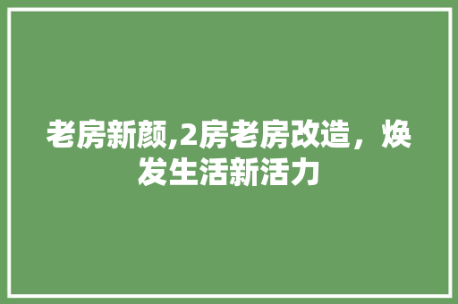 老房新颜,2房老房改造，焕发生活新活力