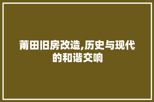 莆田旧房改造,历史与现代的和谐交响