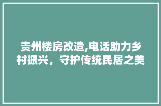 贵州楼房改造,电话助力乡村振兴，守护传统民居之美