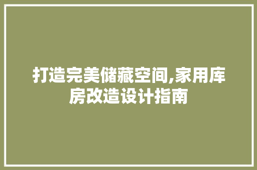 打造完美储藏空间,家用库房改造设计指南