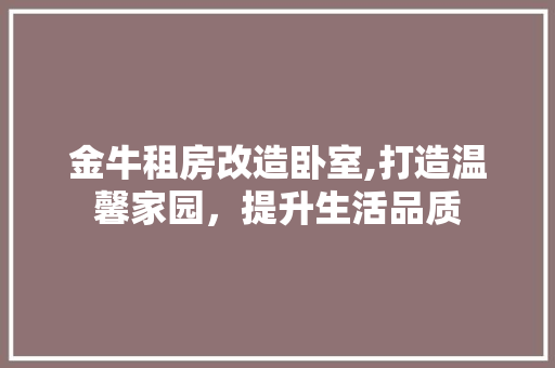 金牛租房改造卧室,打造温馨家园，提升生活品质