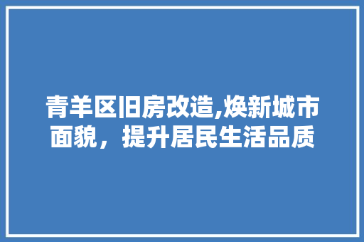 青羊区旧房改造,焕新城市面貌，提升居民生活品质