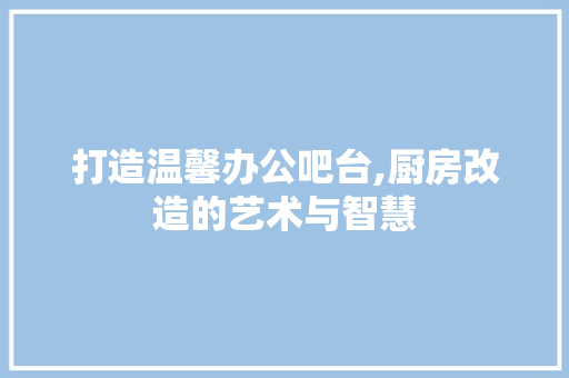 打造温馨办公吧台,厨房改造的艺术与智慧