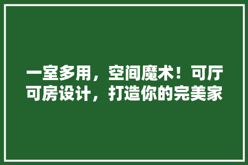 一室多用，空间魔术！可厅可房设计，打造你的完美家居