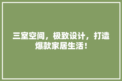 三室空间，极致设计，打造爆款家居生活！