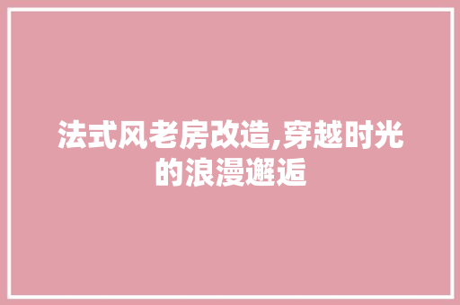 法式风老房改造,穿越时光的浪漫邂逅