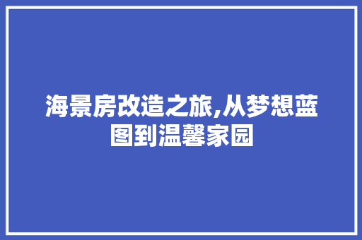 海景房改造之旅,从梦想蓝图到温馨家园