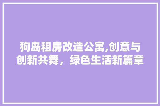 狗岛租房改造公寓,创意与创新共舞，绿色生活新篇章