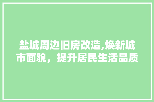 盐城周边旧房改造,焕新城市面貌，提升居民生活品质