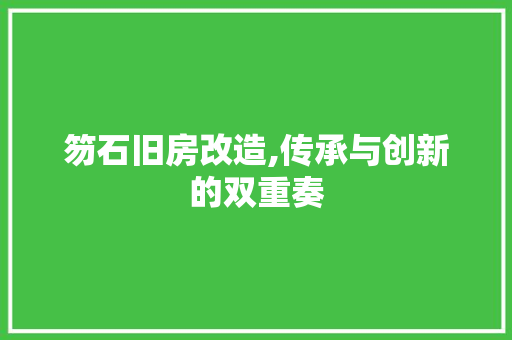 笏石旧房改造,传承与创新的双重奏