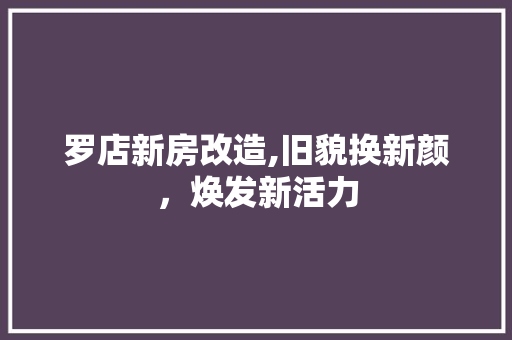 罗店新房改造,旧貌换新颜，焕发新活力