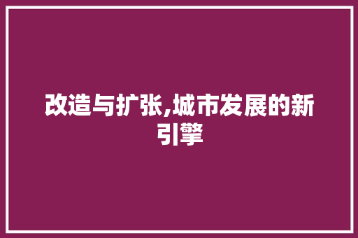改造与扩张,城市发展的新引擎