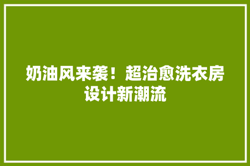 奶油风来袭！超治愈洗衣房设计新潮流