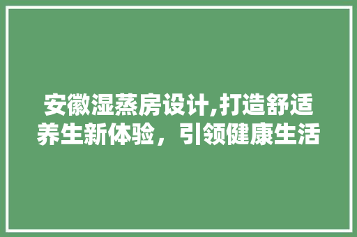安徽湿蒸房设计,打造舒适养生新体验，引领健康生活潮流