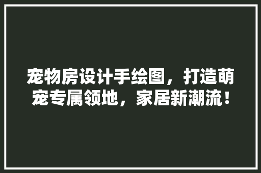 宠物房设计手绘图，打造萌宠专属领地，家居新潮流！