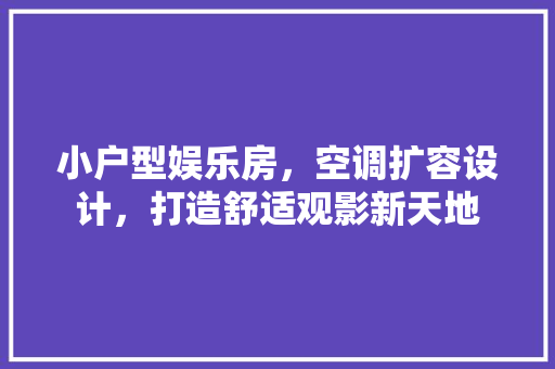 小户型娱乐房，空调扩容设计，打造舒适观影新天地