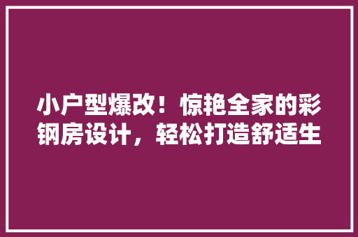 小户型爆改！惊艳全家的彩钢房设计，轻松打造舒适生活空间