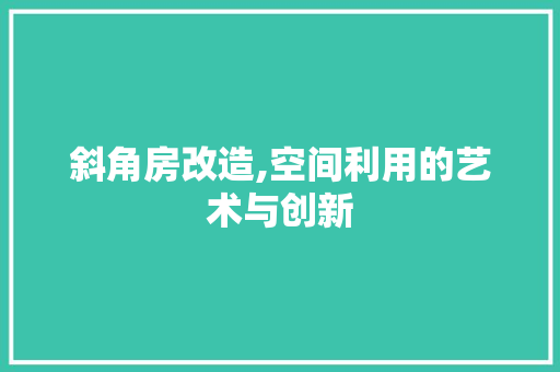 斜角房改造,空间利用的艺术与创新