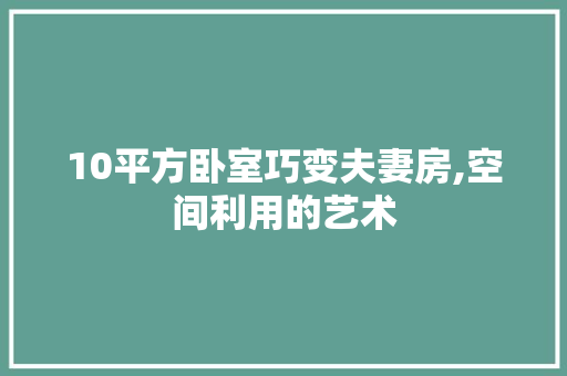 10平方卧室巧变夫妻房,空间利用的艺术