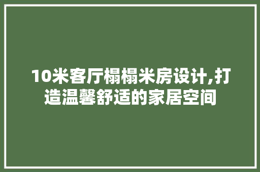 10米客厅榻榻米房设计,打造温馨舒适的家居空间