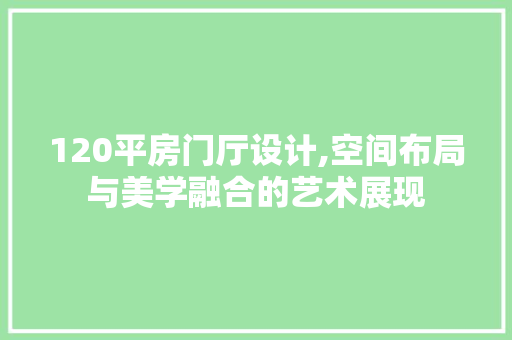 120平房门厅设计,空间布局与美学融合的艺术展现