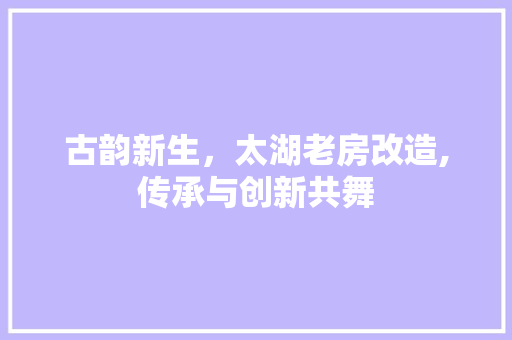 古韵新生，太湖老房改造,传承与创新共舞