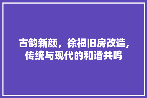 古韵新颜，徐福旧房改造,传统与现代的和谐共鸣