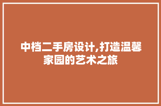 中档二手房设计,打造温馨家园的艺术之旅
