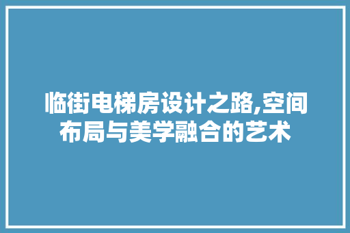 临街电梯房设计之路,空间布局与美学融合的艺术