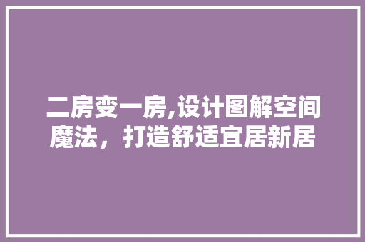 二房变一房,设计图解空间魔法，打造舒适宜居新居