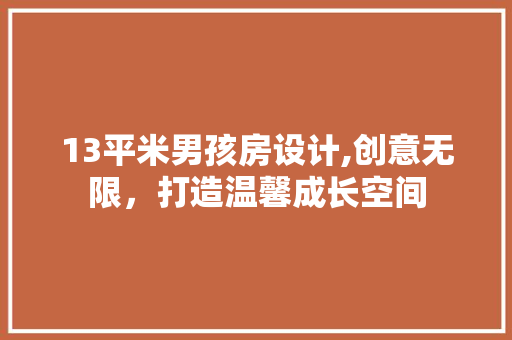 13平米男孩房设计,创意无限，打造温馨成长空间