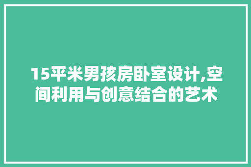 15平米男孩房卧室设计,空间利用与创意结合的艺术