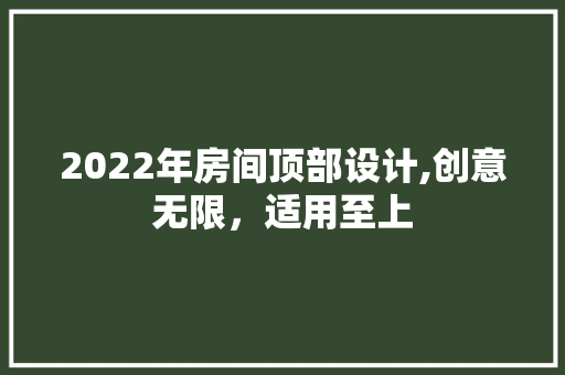 2022年房间顶部设计,创意无限，适用至上