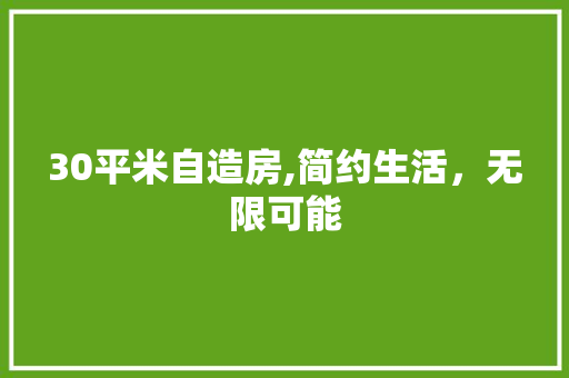 30平米自造房,简约生活，无限可能
