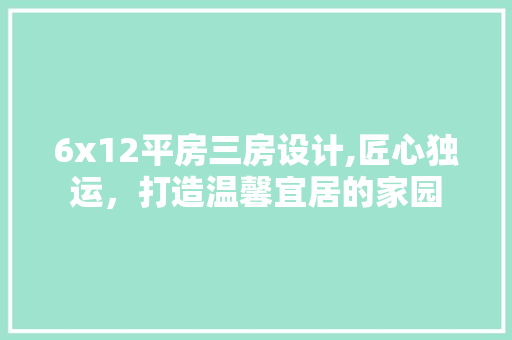 6x12平房三房设计,匠心独运，打造温馨宜居的家园