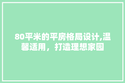 80平米的平房格局设计,温馨适用，打造理想家园