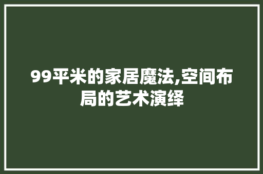 99平米的家居魔法,空间布局的艺术演绎