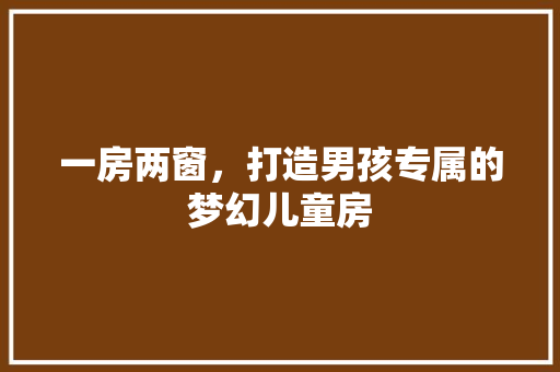 一房两窗，打造男孩专属的梦幻儿童房