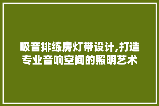 吸音排练房灯带设计,打造专业音响空间的照明艺术